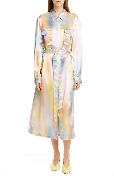 Shop Sies Marjan Tie Dye Satin Dress In Multi Print