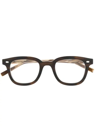Shop Eyevan7285 Tortoiseshell-effect Square Glasses In Brown