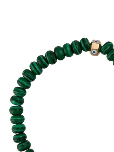 Shop Luis Morais Enameled Evil Eye Bracelet In Green