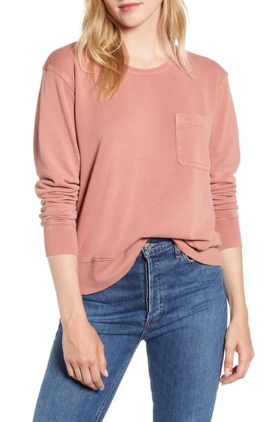 Shop Alex Mill Pocket Sweatshirt In Dried Rose