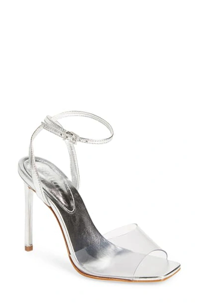 Shop Schutz Jamili Clear Ankle Strap Sandal In Crystal/ Silver