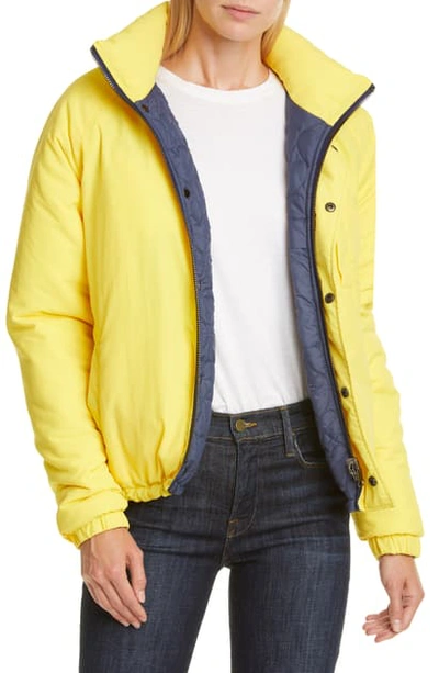 Shop Opening Ceremony Water Resistant Reversible Quilted Puffer Coat In Fluorescent Yellow