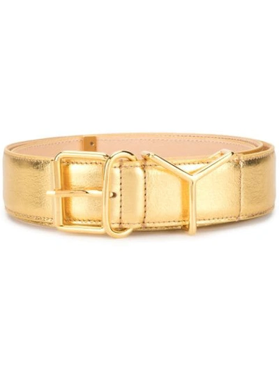 Shop Y/project Metallic Gold Leather Belt