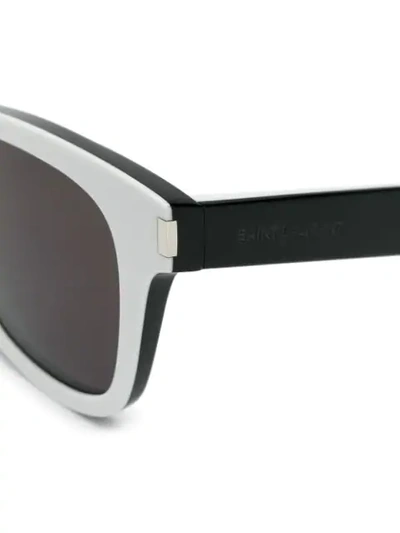 Shop Saint Laurent Wayfarer Frame Sunglasses In Weiss