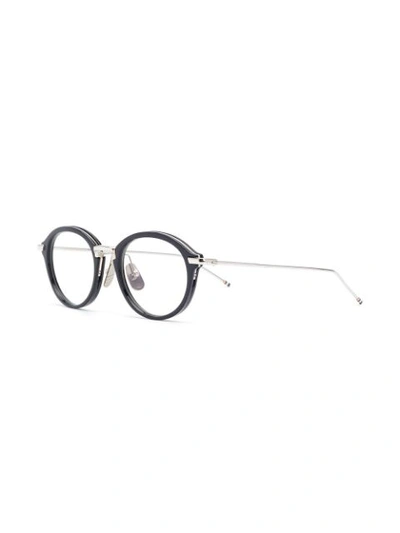 Shop Thom Browne Round Frame Glasses In Blue