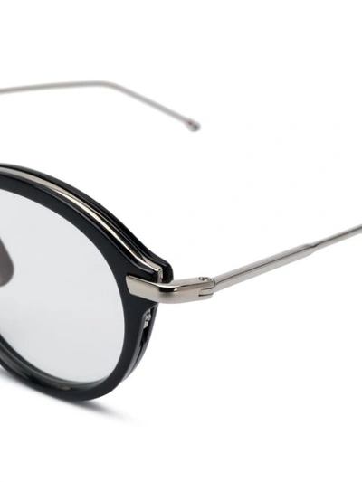 Shop Thom Browne Round Frame Glasses In Blue
