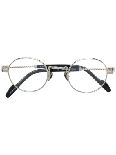 Shop Yohji Yamamoto Round Frame Glasses - Metallic