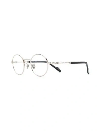 Shop Yohji Yamamoto Round Frame Glasses - Metallic