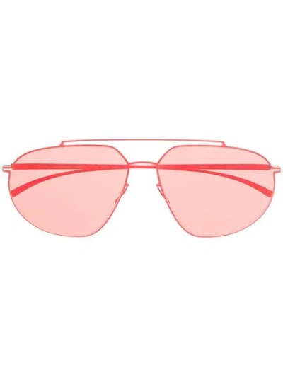 Shop Mykita X Maison Margiela Sunglasses In Red