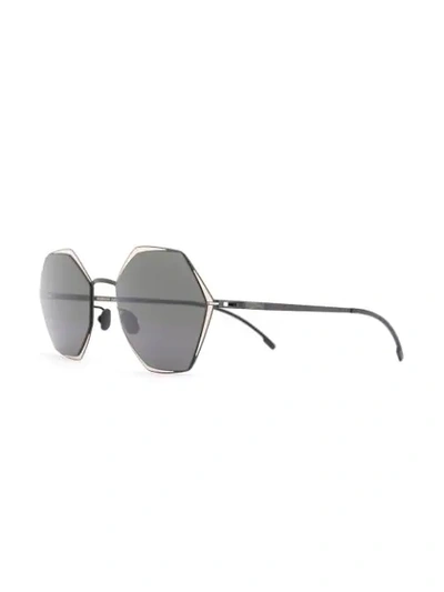 Shop Mykita Alessia Square Frame Sunglasses In Black