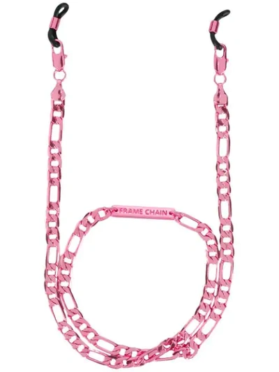 Shop Frame Chain Metallic Sunglasses Chain In Pink