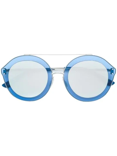 Shop Christian Roth Evala Round Sunglasses In Blue