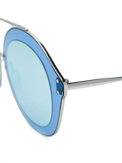 Shop Christian Roth Evala Round Sunglasses In Blue