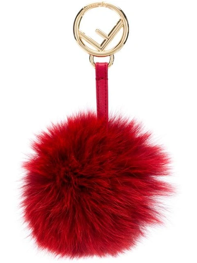 FENDI POM-POM CHARM KEYRING - 红色