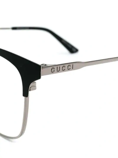 Shop Gucci Square Frame Glasses In Black