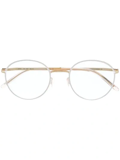 Shop Mykita Round Frame Glasses In Gold