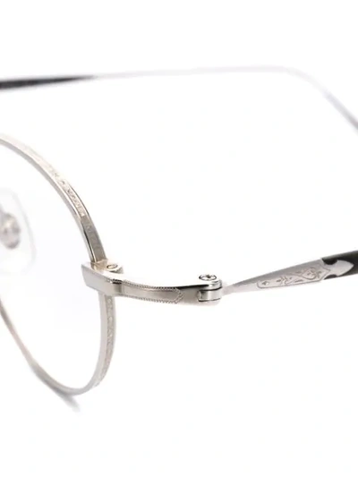 Shop Matsuda Round Frame Glasses In Silver