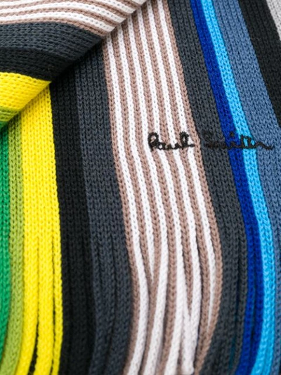 Shop Paul Smith Multi Stripe Scarf In Blue