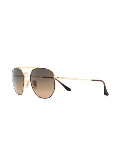 Shop Ray Ban Marshal Glasses In Gold