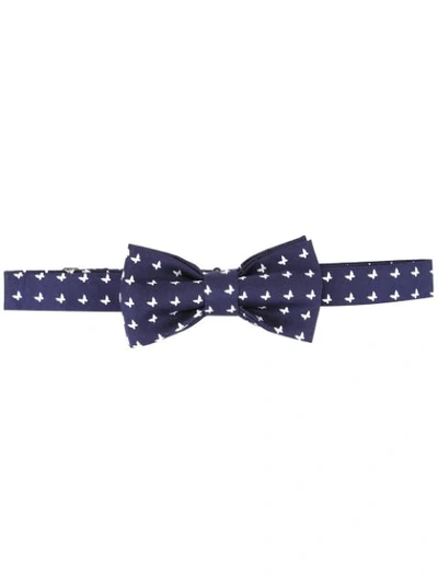 Shop Fefè Glamour Pochette Fefè Butterfly Print Bow Tie - Blue