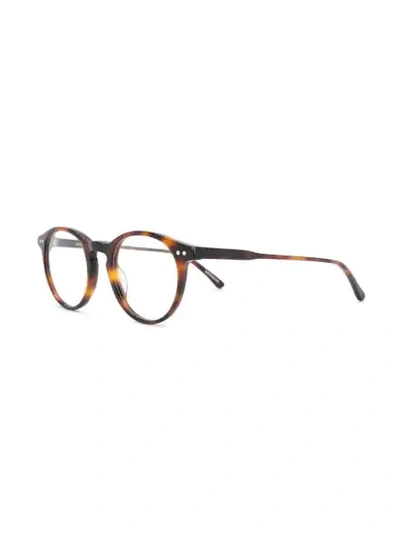 Epos Round Frame Glasses In 棕色