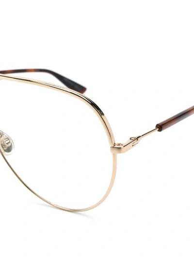 Shop Dior Aviator Shaped Glasses In Gold