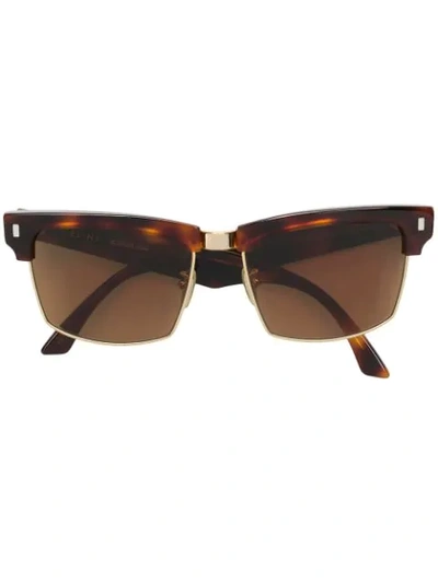 Shop Celine Square Sunglasses In Brown