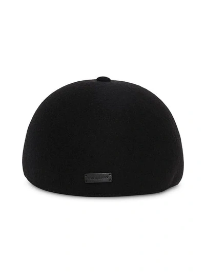 Shop Burberry Felted Wool Baseball Cap In Black