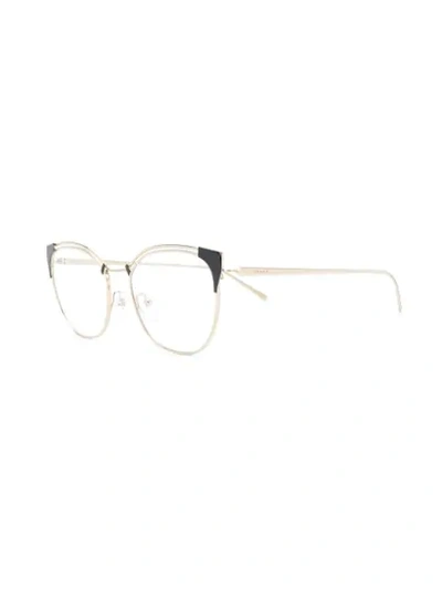 Shop Prada Cat Eye Optical Glasses In Gold