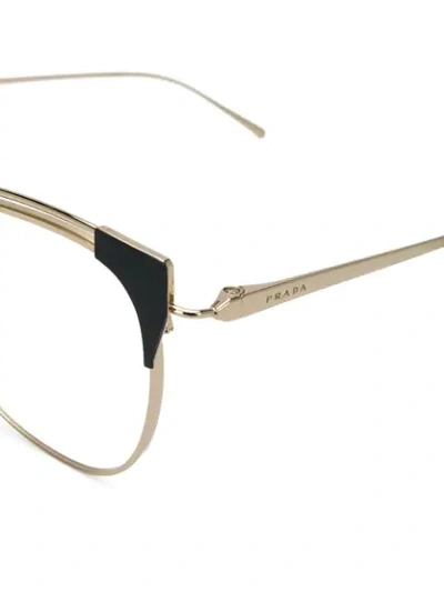 Shop Prada Cat Eye Optical Glasses In Gold