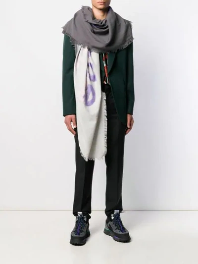 Shop Acne Studios Dip Dyed Scarf In Ai3-grey/purple