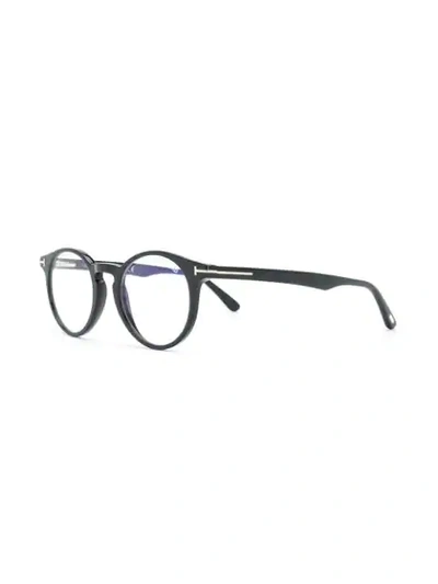 Tom Ford Round Frame Glasses In 黑色