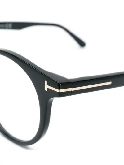 Tom Ford Round Frame Glasses In 黑色