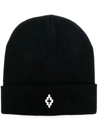 Shop Marcelo Burlon County Of Milan Cross Beanie Hat - Black