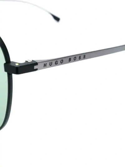 Shop Hugo Boss Aviator Frame Sunglasses In Black