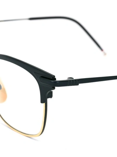 Shop Thom Browne Eyewear Square Frame Glasses - Black