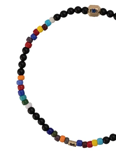 Shop Luis Morais Hexagon Bead Bracelet In Black
