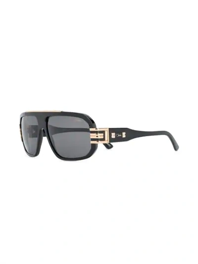 Shop Cazal Oversized Aviator Sunglasses In Black