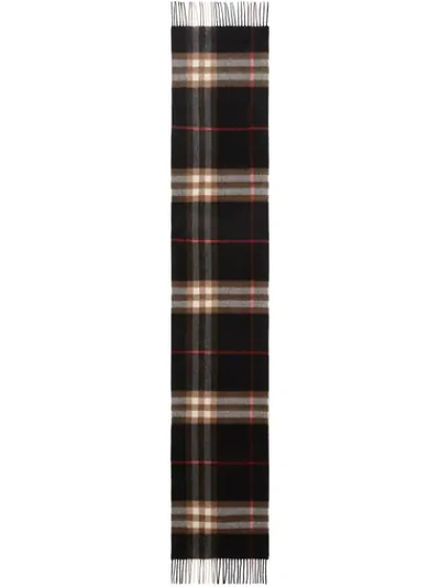 Shop Burberry Classic Check Pattern Scarf In Blue