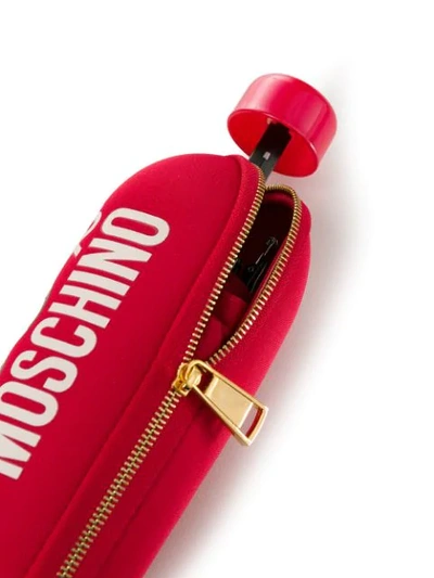 Shop Moschino Super Mini Logo-print Umbrella In Red