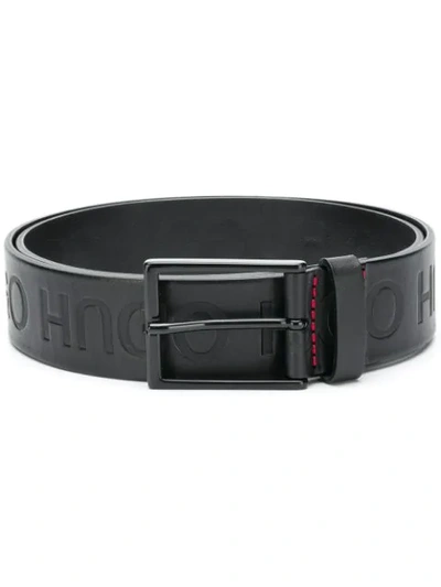 Shop Hugo Boss Logo Embossed Belt In Black