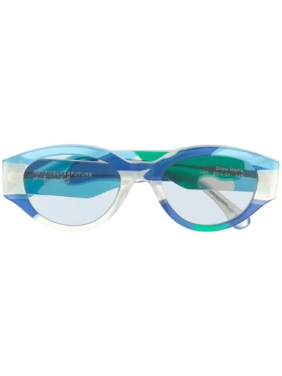 Shop Retrosuperfuture Drew Mama Camouflage Sunglasses In Blue