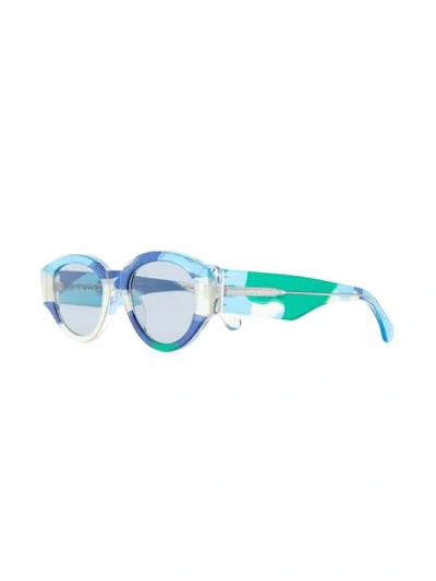 Shop Retrosuperfuture Drew Mama Camouflage Sunglasses In Blue