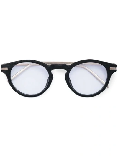 Shop Taichi Murakami Round Frame Glasses - Black