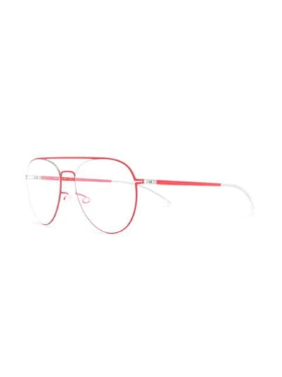 Shop Mykita Eero Pilot-frame Glasses In Red