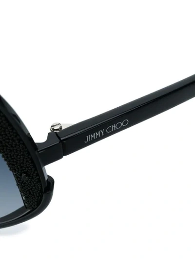 Shop Jimmy Choo Oversized Sunglasses In 黑色