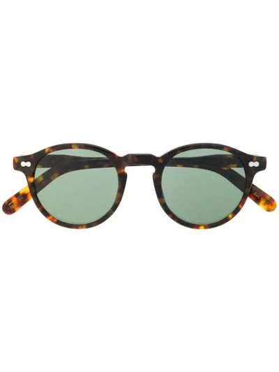 Shop Moscot Round Frame Sunglasses In Brown