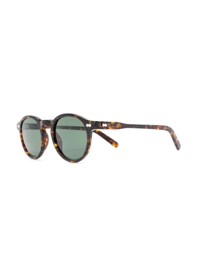 Shop Moscot Round Frame Sunglasses In Brown