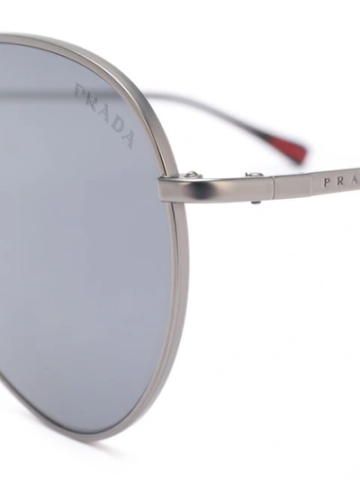 Shop Prada Aviator Shaped Sunglasses In Metallic