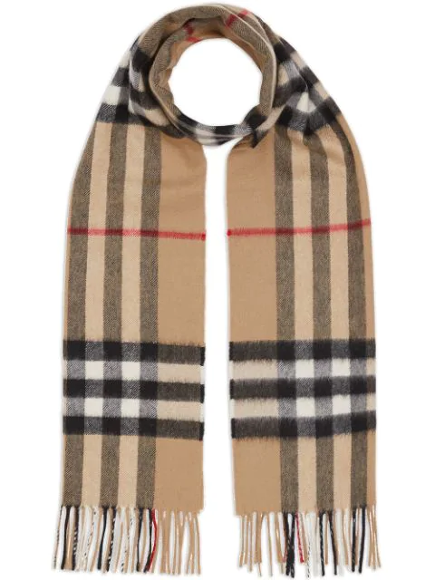 burberry heritage check cashmere scarf